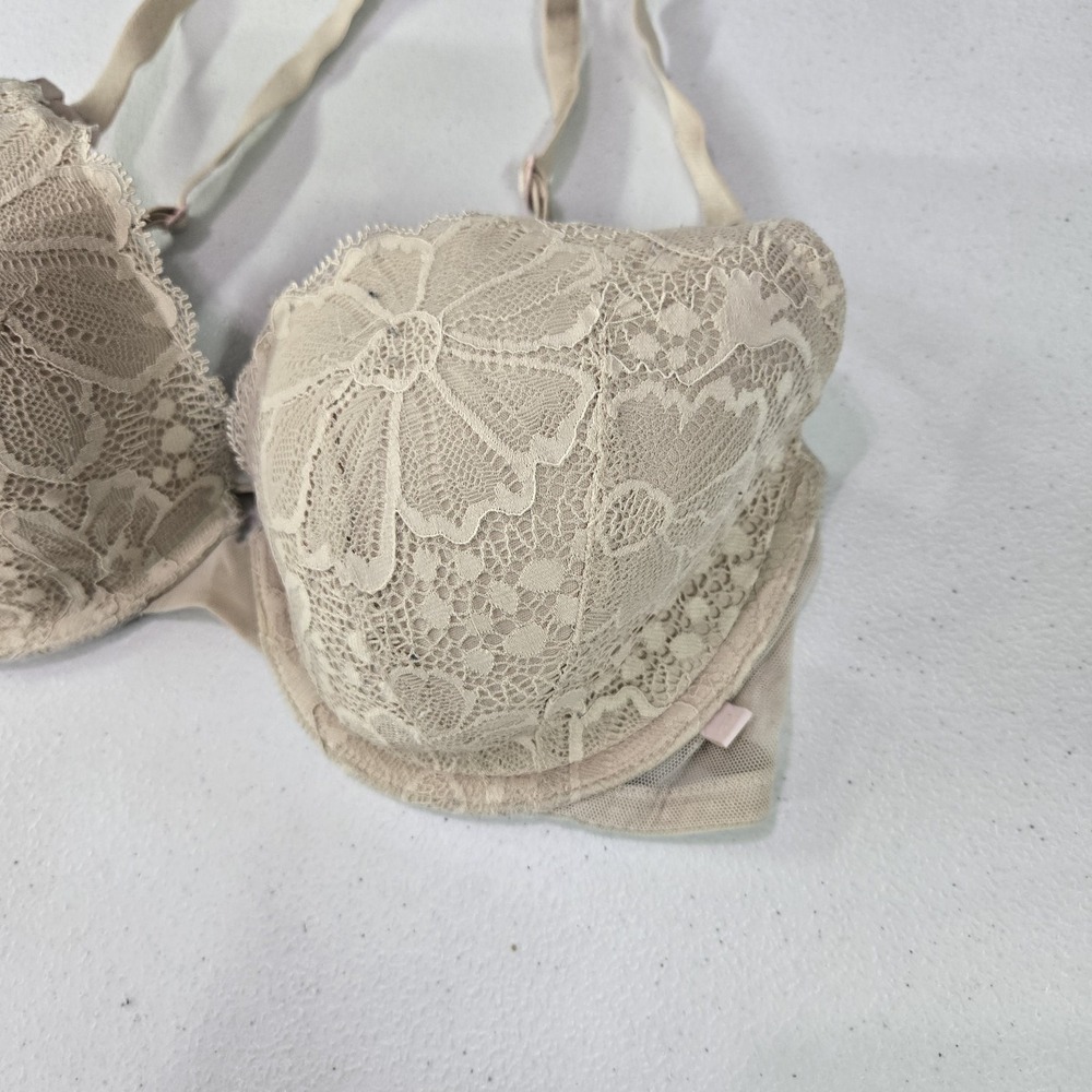 Victoria's Secret Women Bra 34D Beige Lined Demi Floral Underwired Lace‎ - Picture 5 of 11